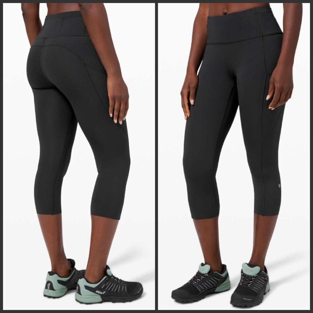 Lululemon Fast and Free Crop 19" Non-Reflective Black‎ size 2 NWT running
